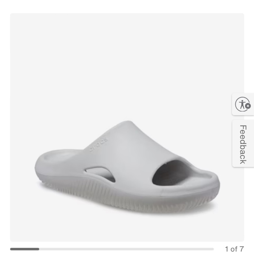 CROCS White and Yellow Textured Footbed Slide unisex M6/W8